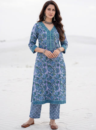 Aina Neeran Set Of Kurta Pants & Dupatta