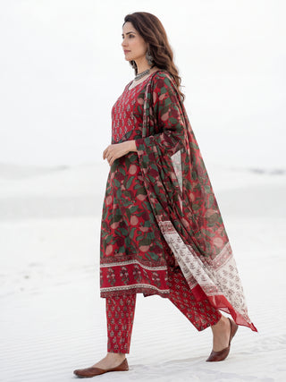 Aina Jina Set Of Kurta Pants Dupatta