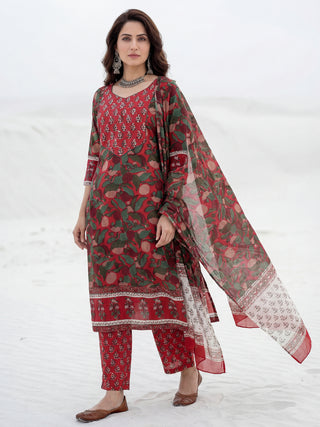 Aina Jina Set Of Kurta Pants Dupatta