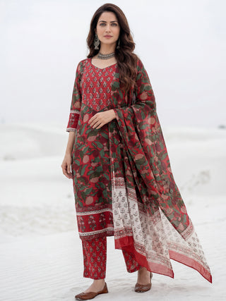 Aina Jina Set Of Kurta Pants Dupatta