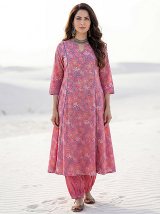 Roz Neeti Set Of Kali Kurta Pants Dupatta