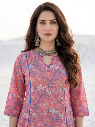 Roz Neeti Set Of Kali Kurta Pants Dupatta