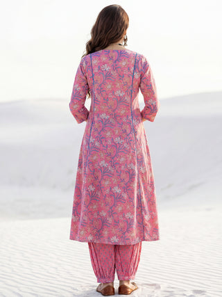 Roz Neeti Set Of Kali Kurta Pants Dupatta