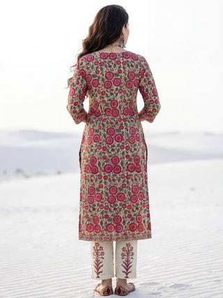 Roz Avni Set Of Kurta Pants Kota Doria Dupatta