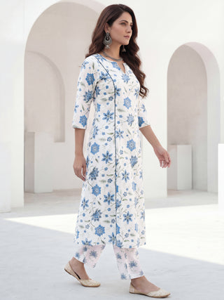 Aina Damini Set Of Kalidar Kurta Pants Dupatta