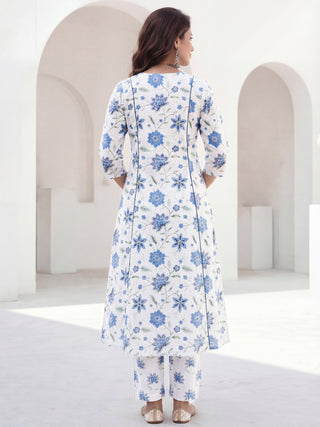 Aina Damini Set Of Kalidar Kurta Pants Dupatta