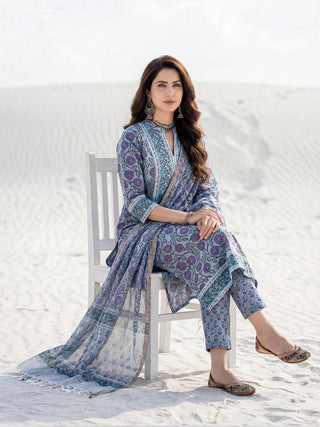 Aina Sneh Set Of Kurta Pants Kota Dupatta