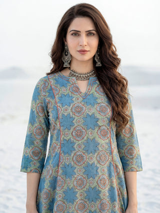 Aina Minal Set Of Kalidar Kurta Pants Dupatta