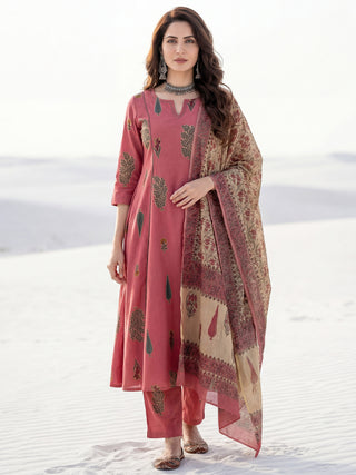 Aina Nayan Set Of Kalidar Kurta Pants Dupatta