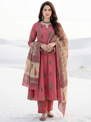 Aina Nayan Set Of Kalidar Kurta Pants Dupatta