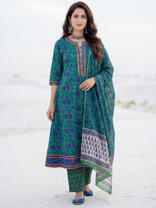 Gazal Manita Set Of A Line Kurta Pants Dupatta