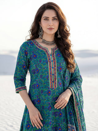 Gazal Manita Set Of A Line Kurta Pants Dupatta