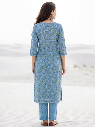 Roz Nisha Set Of Kurta Pants Kota Doria Dupatta
