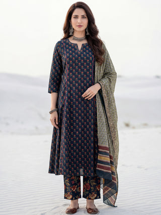 Aina Aiza Set Of Kalidar Kurta Pants Dupatta