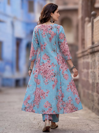 Aina Siya Set Of Kali Kurta Pants Dupatta