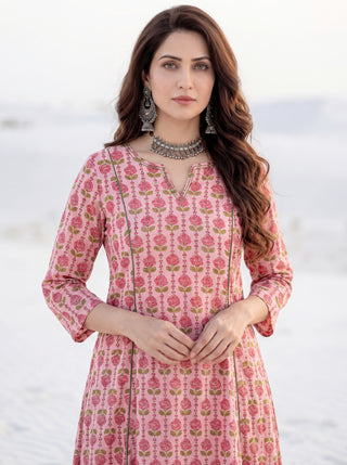 Hand Block Printed Cotton Fabric Per Meter - F001F2988