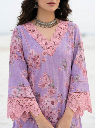Aina Ghazal Set Of A Line Kurta Tulip Pants & Dupatta