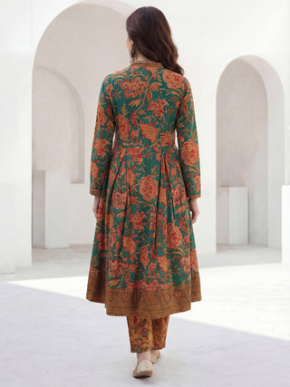 Rozana Tamanna Set Of Flared Kurta Pants Dupatta