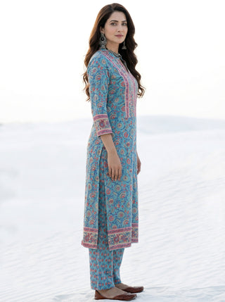 Aina Ruh Set Of Kurta Pants Kota Dupatta