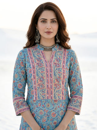 Aina Ruh Set Of Kurta Pants Kota Dupatta