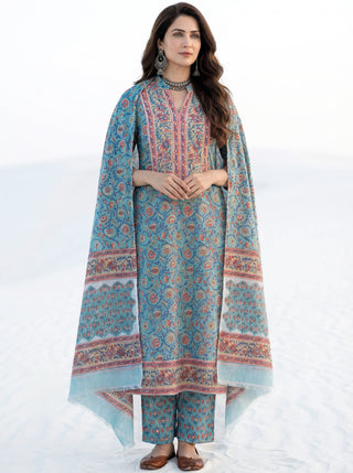 Aina Ruh Set Of Kurta Pants Kota Dupatta