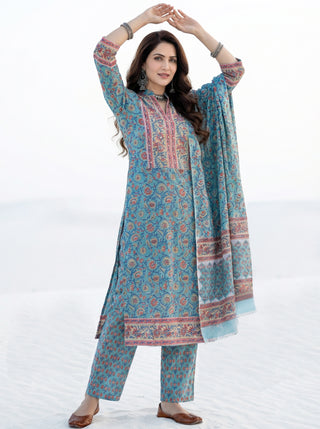 Aina Ruh Set Of Kurta Pants Kota Dupatta