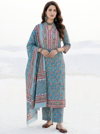 Aina Ruh Set Of Kurta Pants Kota Dupatta