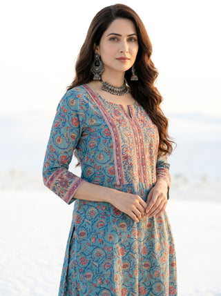 Aina Ruh Set Of Kurta Pants Kota Dupatta