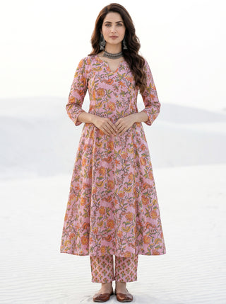 Aina Samah Set Of Kali Kurta Pants Dupatta