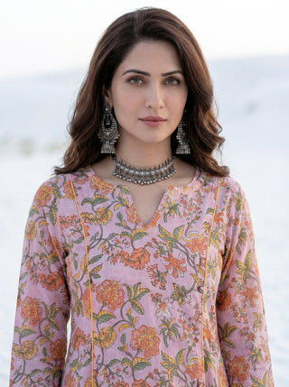 Aina Samah Set Of Kali Kurta Pants Dupatta