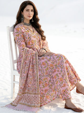Aina Samah Set Of Kali Kurta Pants Dupatta