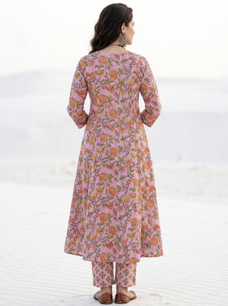 Aina Samah Set Of Kali Kurta Pants Dupatta