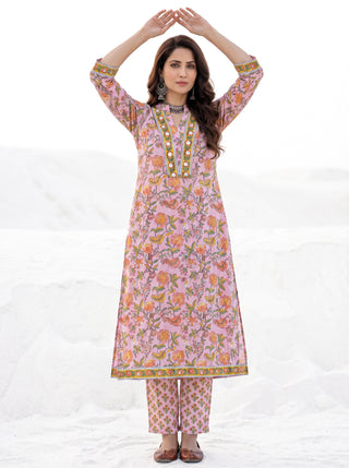 Aina Fiza Set Of Straight Kurta Pants Kota Dupatta