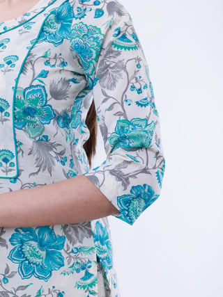 Roz Reshma Set Of Kurta Pants Kota Doria Dupatta