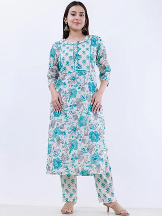 Roz Reshma Set Of Kurta Pants Kota Doria Dupatta