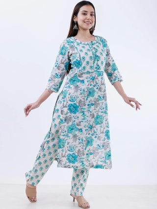 Roz Reshma Set Of Kurta Pants Kota Doria Dupatta