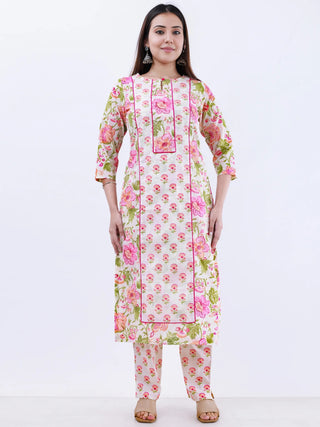 Roz Deepti Set Of Kurta Pants Kota Doria Dupatta