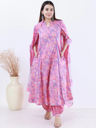 Roz Neeti Set Of Kali Kurta Pants Dupatta