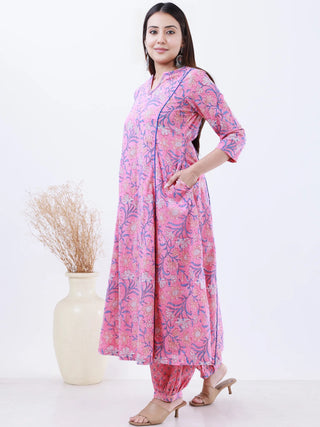 Roz Neeti Set Of Kali Kurta Pants Dupatta