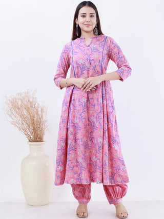 Roz Neeti Set Of Kali Kurta Pants Dupatta