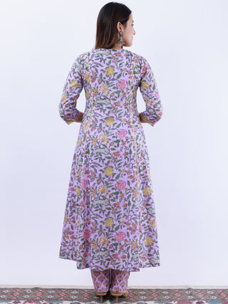 Roz Deepa Set Of Kali Kurta Pants Dupatta