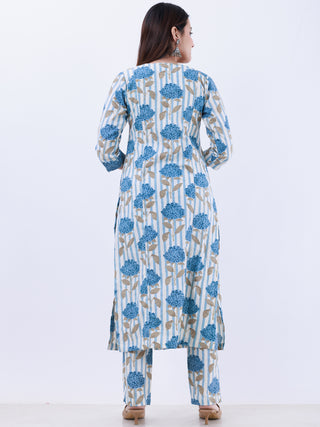 Roz Maira Set Of Kurta Pants Kota Doria Dupatta