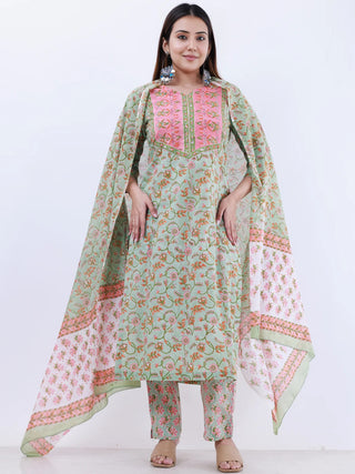 Roz Parineeta Set Of Kurta Pants Dupatta