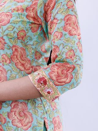 Roz Chitra Set Of Kurta Pants Kota Doria Dupatta