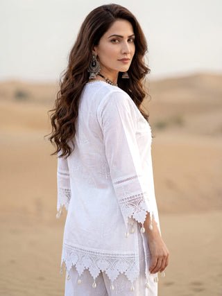 Safed Megha Co-ord Set Of Top & Pants
