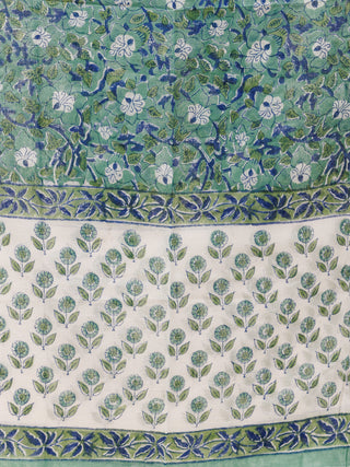 Hand Block Printed Cotton Fabric Per Meter - F001F2734