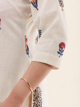 Hand Block Printed Cotton Fabric Per Meter - F001F2867