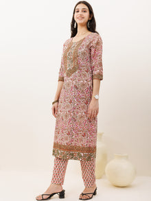 Rozana Apsara Set Of Kurta Pants Kota Doria Dupatta