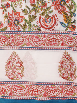 Hand Block Printed Cotton Fabric Per Meter - F001F2729