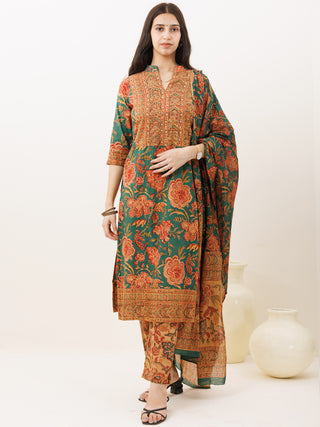 Rozana Afsana Set Of Kurta Pants Dupatta